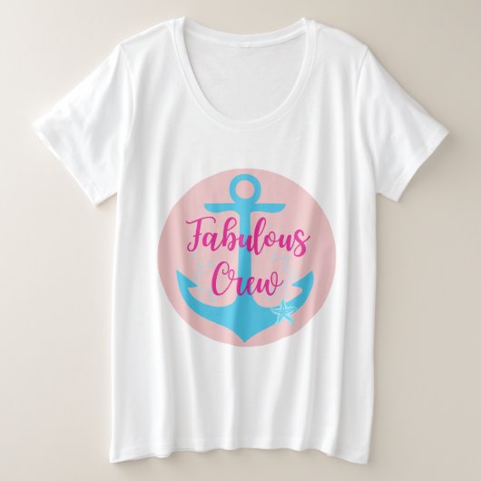 Prachtige bemanning grote maat t-shirt (Design voorkant)