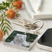 Prachtige Bengaalse witte tijger fotografie Sleutelhanger (Voorkant Rechts)