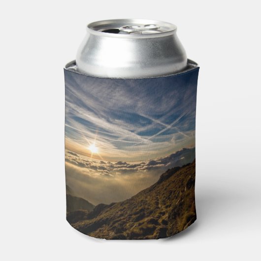 Prachtige berg zonsondergang blikjeskoeler (Blikje Voorkant)