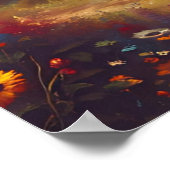 Prachtige bergen en een magische rivier poster (Hoek)