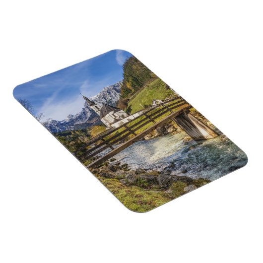 Prachtige bergen met kerk magneet (Rechterzijde)