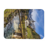 Prachtige bergen met kerk magneet (Horizontaal)