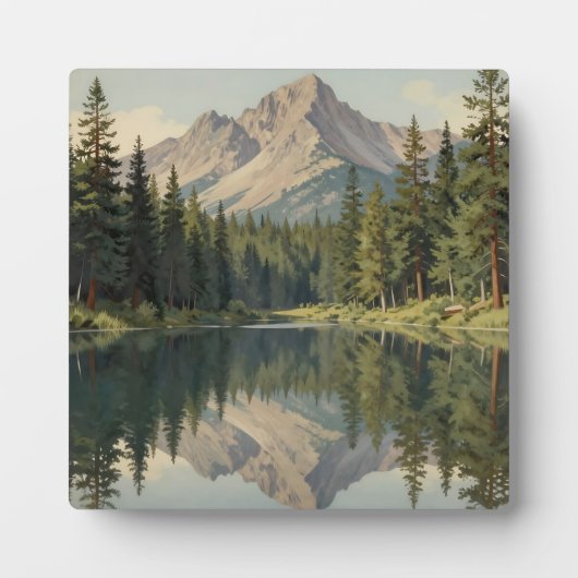 Prachtige Bergmeerreflectie Fotoplaat (Voorkant)