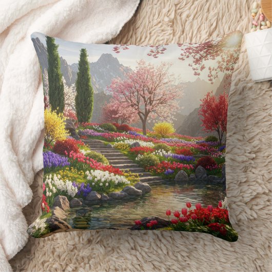 Prachtige bergtuin kussen (Deken)
