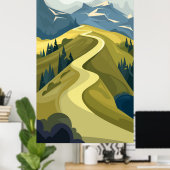Prachtige bergweg poster (Thuiskantoor)