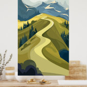 Prachtige bergweg poster (Keuken)
