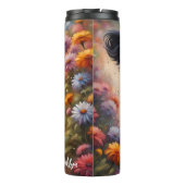 Prachtige Berner Berg Hond & Bloemen Thermosbeker (Achterkant)