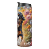 Prachtige Berner Berg Hond & Bloemen Thermosbeker (Geroteerd rechts)