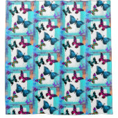 Prachtige berouw van de regenboogvlinder Morpho Douchegordijn (Voorkant)