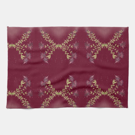 Prachtige Berry Kleur Bloemen Keuken Theedoek (Horizontaal)