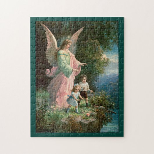 Prachtige beschermengel die kinderen bewaakt legpuzzel (Verticaal)