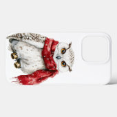 Prachtige besneeuwde witte uil met rode sjaal Case-Mate iPhone case (Achterkant (horizontaal))