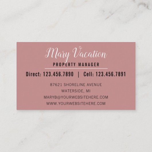 Prachtige beukenverf visitekaartje (Achterkant)