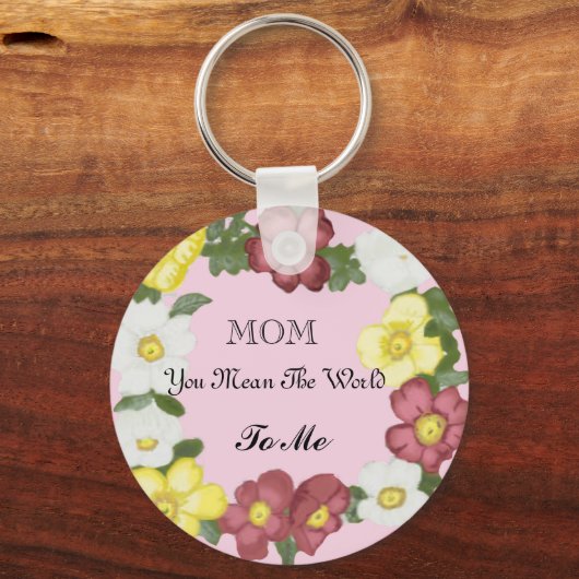 Prachtige Bewerkbare Wilde Roos Sleutelhanger (Voorkant)