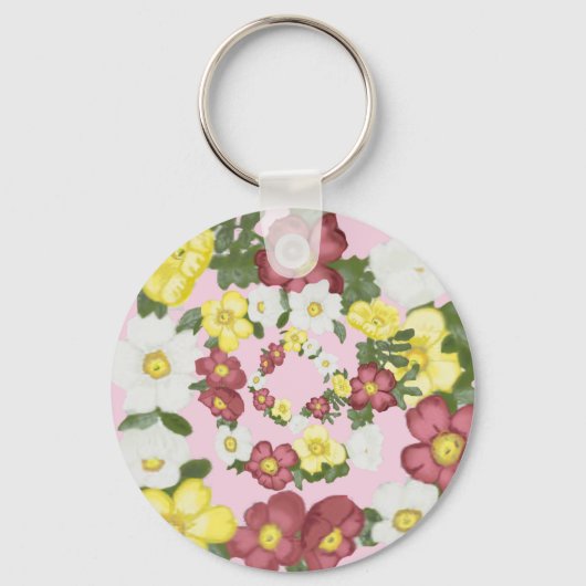 Prachtige Bewerkbare Wilde Roos Sleutelhanger (Achterkant)