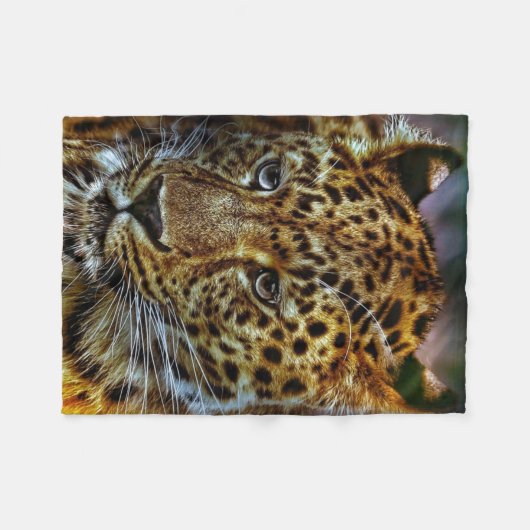 Prachtige Big Cat Leopard Fleece Deken (Voorkant (Horizontaal))