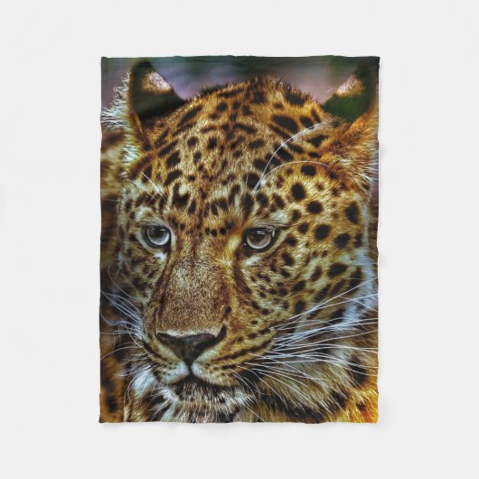Prachtige Big Cat Leopard Fleece Deken (Voorkant)