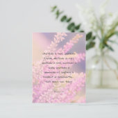 Prachtige bijbelprijsopgave met roze bloemen briefkaart (Staand voorkant)