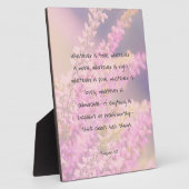 Prachtige bijbelprijsopgave met roze bloemen fotoplaat (Zijkant)