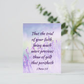 Prachtige Bijbelscriptie lavenderventiel Briefkaart (Staand voorkant)