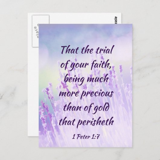 Prachtige Bijbelscriptie lavenderventiel Briefkaart (Voorkant / Achterkant)