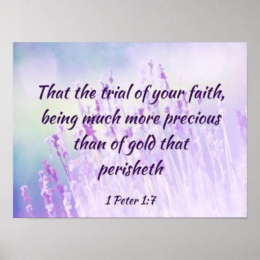 Prachtige Bijbelscriptie lavenderventiel Poster (Voorkant)