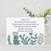 Prachtige bijbelse John 3:16 Religieuze Pasen Feestdagenkaart (Staand voorkant)