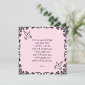 Prachtige Bijbelse Quote Isaiah 46:4 Kaart (Staand voorkant)