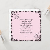 Prachtige Bijbelse Quote Isaiah 46:4 Kaart (Voorkant / Achterkant in situ)