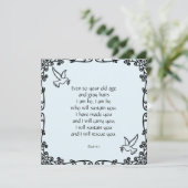 Prachtige Bijbelse Quote Isaiah 46:4 Kaart (Staand voorkant)