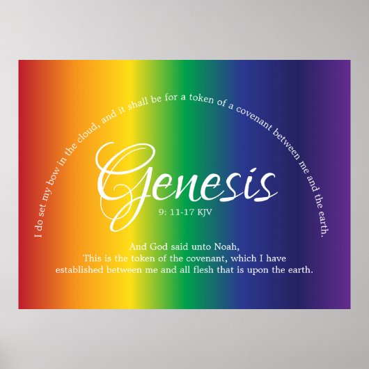 Prachtige bijbelse regenboogstripes Poster (Voorkant)