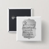 Prachtige bijbelse versie vierkante button 5,1 cm (Voorkant /achterkant)