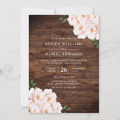 Prachtige bijtende bleekroze legante bruiloft kaart (Voorkant)