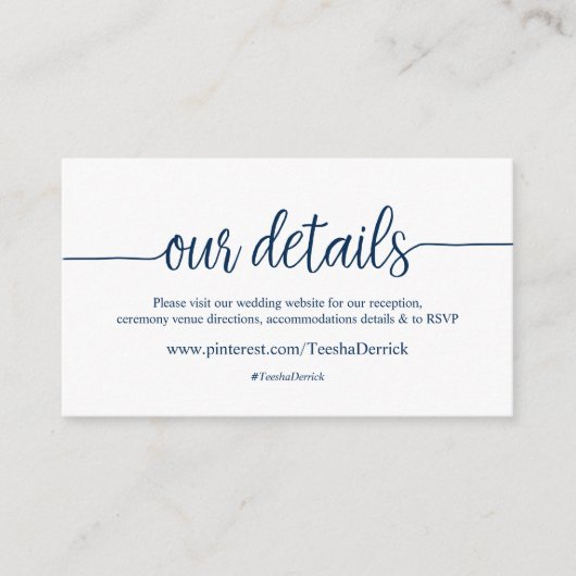 Prachtige bijtende marine, onze website voor bruil informatiekaartje (Voorkant)