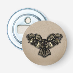 Prachtige bijtende oowl button flesopener