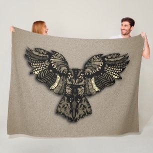 Prachtige bijtende oowl fleece deken
