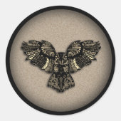 Prachtige bijtende oowl ronde sticker (Voorkant)