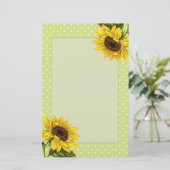 Prachtige bijtende zonneschermen en groene pokadot briefpapier (Staand voorkant)