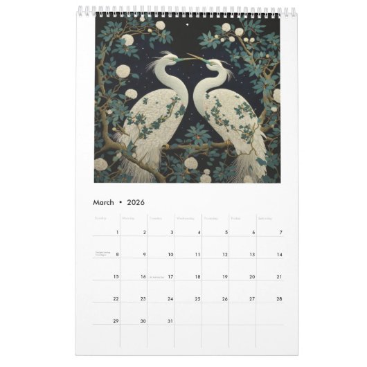 Prachtige Bird Art 2026 Kalender (Mar 2026)
