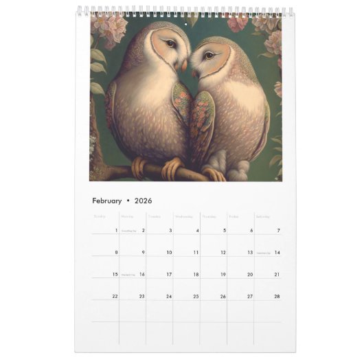 Prachtige Bird Art 2026 Kalender (Feb 2026)