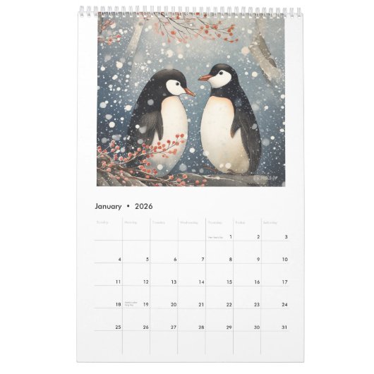Prachtige Bird Art 2026 Kalender (Jan 2026)