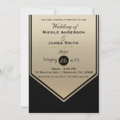 Prachtige Black & Gold Shine Classy bruiloft Kaart (Voorkant)