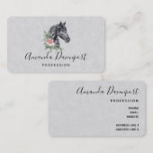 Prachtige Black Horse Head Portrait Waterverf Bus Visitekaartje (Voorkant / Achterkant)