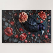 Prachtige Black Raven Roos tuin Legpuzzel (Horizontaal)