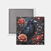 Prachtige Black Raven Roos tuin Magneet (Voorkant / Achterkant)