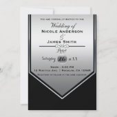 Prachtige Black & Silver Shine Classy bruiloft Kaart (Voorkant)