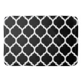 Prachtige Black White Moroccan Quatrefoil Pattern Badmat (Voorkant)