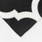 Prachtige Black White Moroccan Quatrefoil Pattern Fleece Deken (Hoek)