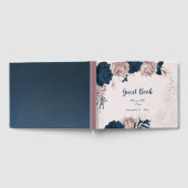 prachtige blauw en stoffige roos bloemen botanisch gastenboek (Volledig)