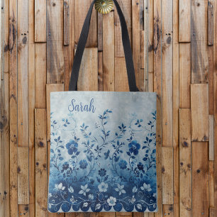 Prachtige Blauw Tropisch Hawaiiaans Bloemig Tote Bag